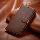 Honor 70 mágneses PU bőr fliptok kártyatartóval sötétbarna Alphajack