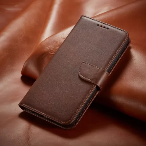 Honor 70 mágneses PU bőr fliptok kártyatartóval sötétbarna Alphajack