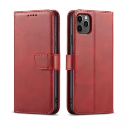   Honor 70 mágneses PU bőr fliptok kártyatartóval piros Alphajack