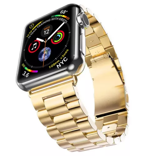 Apple Watch 4/5/6/7/8/9/SE (38/40/41mm) TRPH fém óraszíj arany