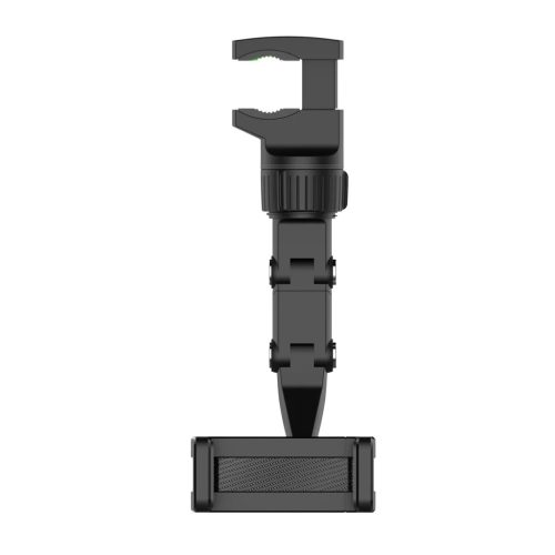 Állítható autós visszapillantó tükörre helyezhető telefontartó fekete