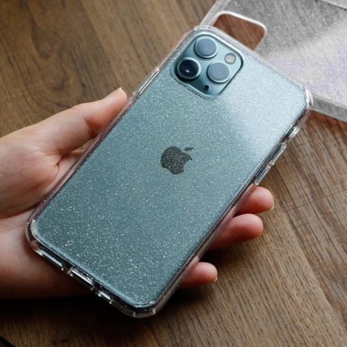 iPhone 15 Pro Max Crystal Glitter Tok ezüst