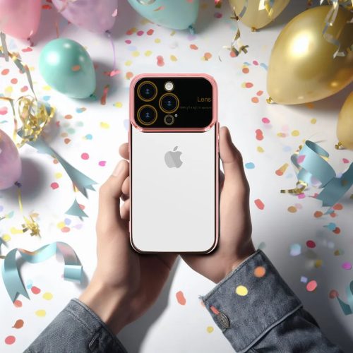 iPhone 15 Pro Max Electro Lens tok világos rózsaszín