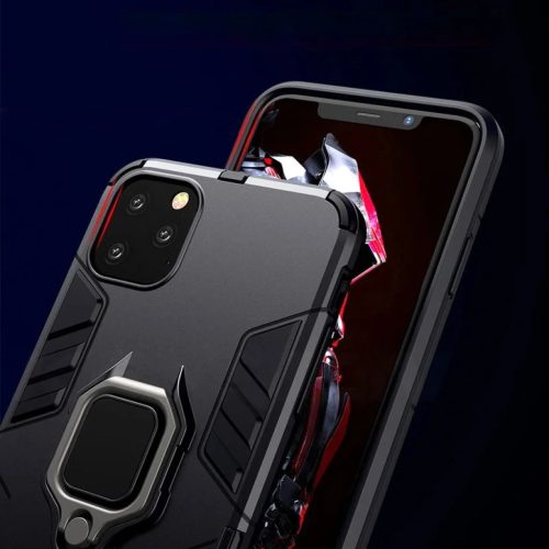 iPhone 15 Pro Max Ring Armor tok kihajtható támasszal fekete