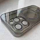 iPhone 11 Glitter MagSafe tok fekete áttetsző