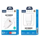 Jellico C7 hálózati töltő adapter 22.5W USB QC3.0 fehér