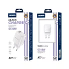 Jellico A77 hálózati töltő adapter 18W USB QC3.0 fehér
