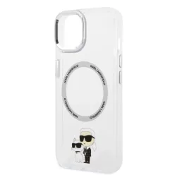   iPhone 15 Karl Lagerfeld IML Karl és Choupette NFT MagSafe kompatibilis átlátszó tok (KLHMP15SHNKCIT)