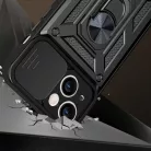 Samsung Galaxy A35 Slide Camera Armor tok kihajtható támasszal fekete
