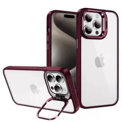   Tel Protect Kickstand tok + kamera üveg (lencse) iPhone 15 Plus burgundi