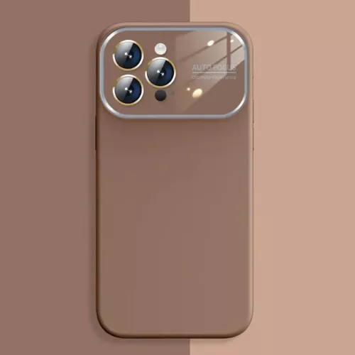 Soft Silicone Lens tok iPhone 14 Pro Max barna