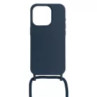 Strap szilikon tok iPhone 15 Plus design 1 sötétkék