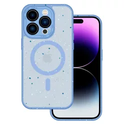   Tel Protect Mágneses Splash Frosted tok iPhone 15 Plus-hoz világoskék