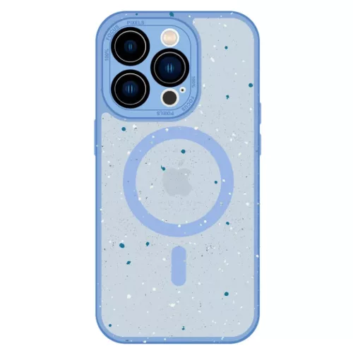 Tel Protect Mágneses Splash Frosted tok iPhone 15 Plus-hoz világoskék