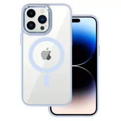   Tel Protect Mágneses Átlátszó Tok iPhone 15 Plus-hoz Világoskék