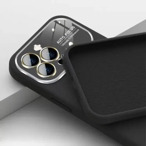 Soft Silicone Lens tok iPhone 15 Plus fekete