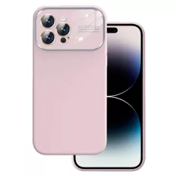   Puha szilikon lencsevédő tok iPhone 15 Plus-hoz világos rózsaszín