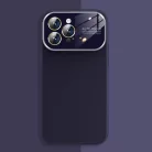 Soft Silicone Lencsevédő tok iPhone 15 Plus lila