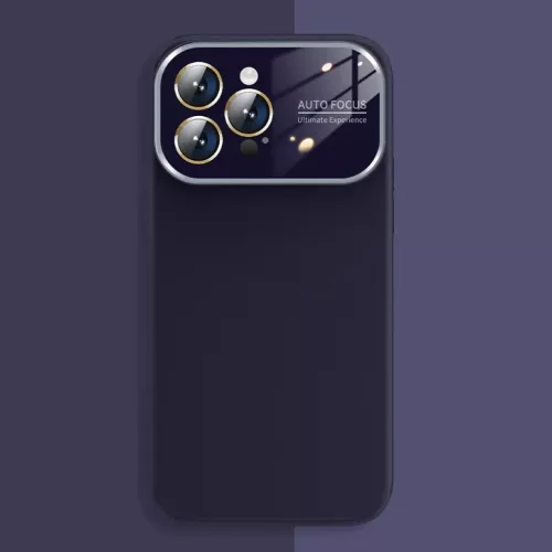 Soft Silicone Lencsevédő tok iPhone 15 Plus lila