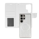 Liavec Glitter Magsafe fliptok Samsung Galaxy S22 Ultra-hoz, ezüst