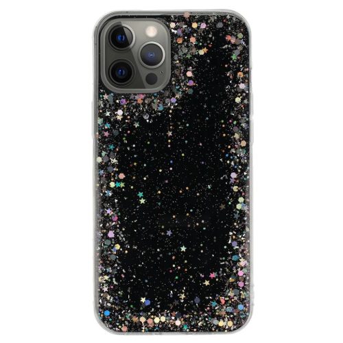 Briliáns Átlátszó Tok iPhone 12 Pro Max Fekete tok