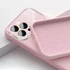 Soft Silicone Lencsetok iPhone 13 Pro Max részére világos rózsaszín tok