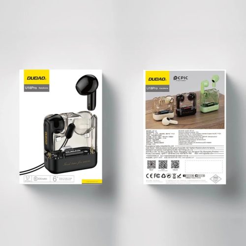 Dudao U18Pro Bluetooth 5.3 TWS vezeték nélküli fülhallgató - fekete