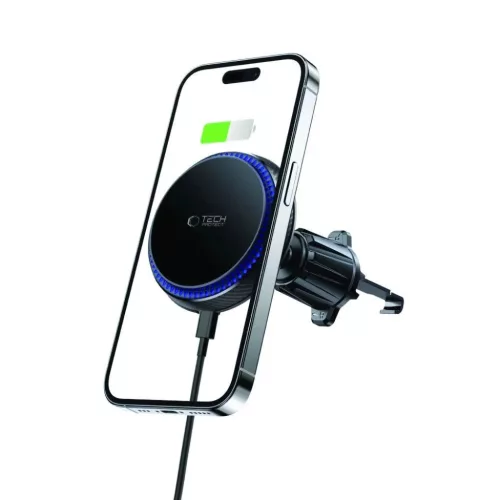 Tech-Protect MM15W-V4 autós telefontartó MagSafe 15W induktív töltővel légbefúvóhoz - fekete