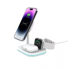 Tech-Protect QI15W-A27 3in1 vezeték nélküli töltőállomás MagSafe technológiával okostelefonokhoz / Apple Watch-hoz / AirPods-hoz - fehér