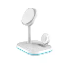 Tech-Protect QI15W-A27 3in1 vezeték nélküli töltőállomás MagSafe technológiával okostelefonokhoz / Apple Watch-hoz / AirPods-hoz - fehér