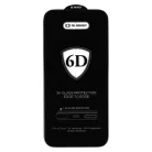 Full Glue 6D Edzett Üveg iPhone 16 Fekete - 10 CSOMAG üvegfólia