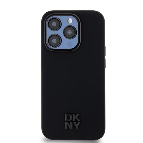 DKNY PU Leather Stack Logo Magsafe tok iPhone 15 Pro Max Black