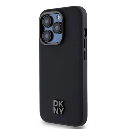 DKNY PU Leather Stack Logo Magsafe tok iPhone 15 Pro Max Black