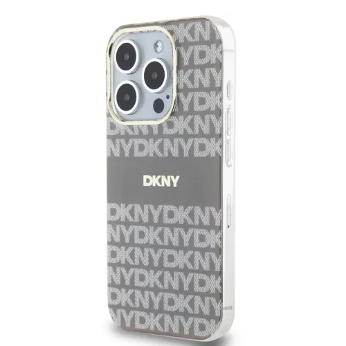 DKNY PC/TPU Repeat Pattern Tonal Stripe Magsafe tok iPhone 14 Pro Max Bézs