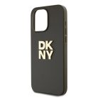 DKNY PU Leather Stack Logo csuklópántos tok az iPhone 15 Pro Max számára Barna