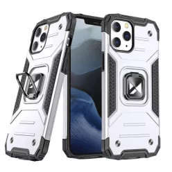   Wozinsky Ring Armor tok iPhone 14 Pro Max-hoz páncél fedél mágneses tartógyűrű ezüst