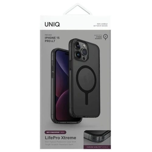 Uniq LifePro Xtreme Magclick Charging tok iPhone 15 Pro Max - fekete