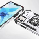 Wozinsky Ring Armor tok iPhone 14 páncélozott fedél mágneses tartó gyűrű ezüst