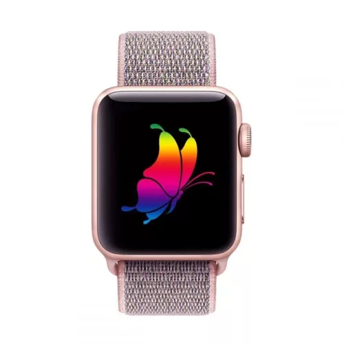 Tech-Protect Nylon szíj Apple Watch 4/5/6/7/8/9/10/11/SE (38/40/41 mm) - Rózsaszín