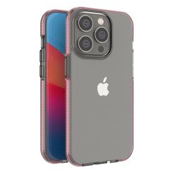   Spring Case tok iPhone 14 Pro-hoz szilikontok kerettel világos rózsaszín