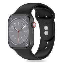   Tech-Protect Szilikon Szíj Apple Watch 4 / 5 / 6 / 7 / 8 / 9 / 10 / 11 / SE (38 / 40 / 41 mm) - Fekete