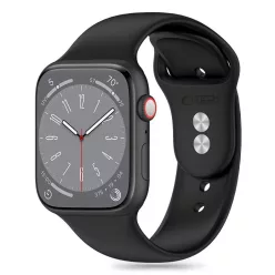   Tech-Protect Szilikon Szíj Apple Watch 4 / 5 / 6 / 7 / 8 / 9 / 10 / 11 / SE (38 / 40 / 41 mm) - Fekete