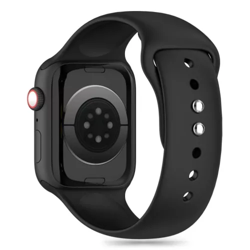 Tech-Protect Szilikon Szíj Apple Watch 4 / 5 / 6 / 7 / 8 / 9 / 10 / 11 / SE (38 / 40 / 41 mm) - Fekete