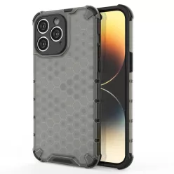   Honeycomb tok iPhone 14 Pro Max-hoz páncélozott hibrid fekete tok