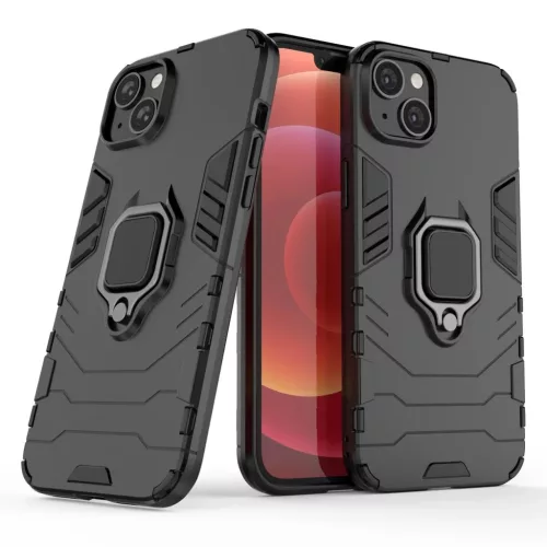 Ring Armor tok iPhone 14 Pro Max páncélozott tok mágneses tartó gyűrű fekete