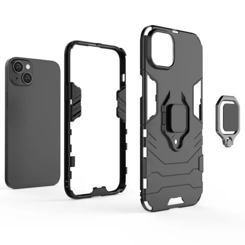 Ring Armor tok iPhone 14 Pro Max páncélozott tok mágneses tartó gyűrű fekete