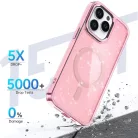 Glitter tok MagSafe iPhone 16 Pro - rózsaszín csillámmal