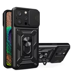   Hybrid Armor Camshield tok iPhone 14 Pro Max-hoz kamerafedéllel fekete