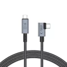 Tech-Protect UltraBoost Max L USB-C 4.0 (egyenes) / USB-C 4.0 (szögletes) PD kábel 240W 8K 40Gbps 1.5m - szürke