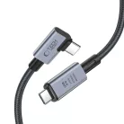 Tech-Protect UltraBoost Max L USB-C 4.0 (egyenes) / USB-C 4.0 (szögletes) PD kábel 240W 8K 40Gbps 1.5m - szürke